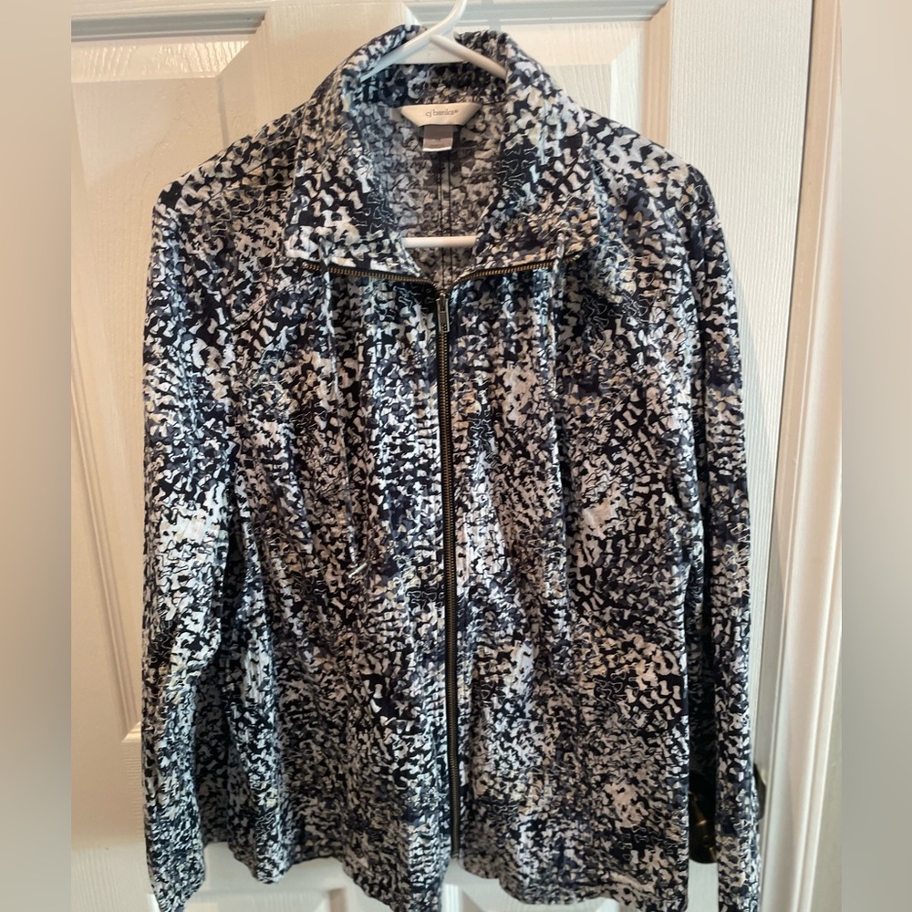 CJ BANKS Women's Size 1X Zip Up Stretchy Jacket